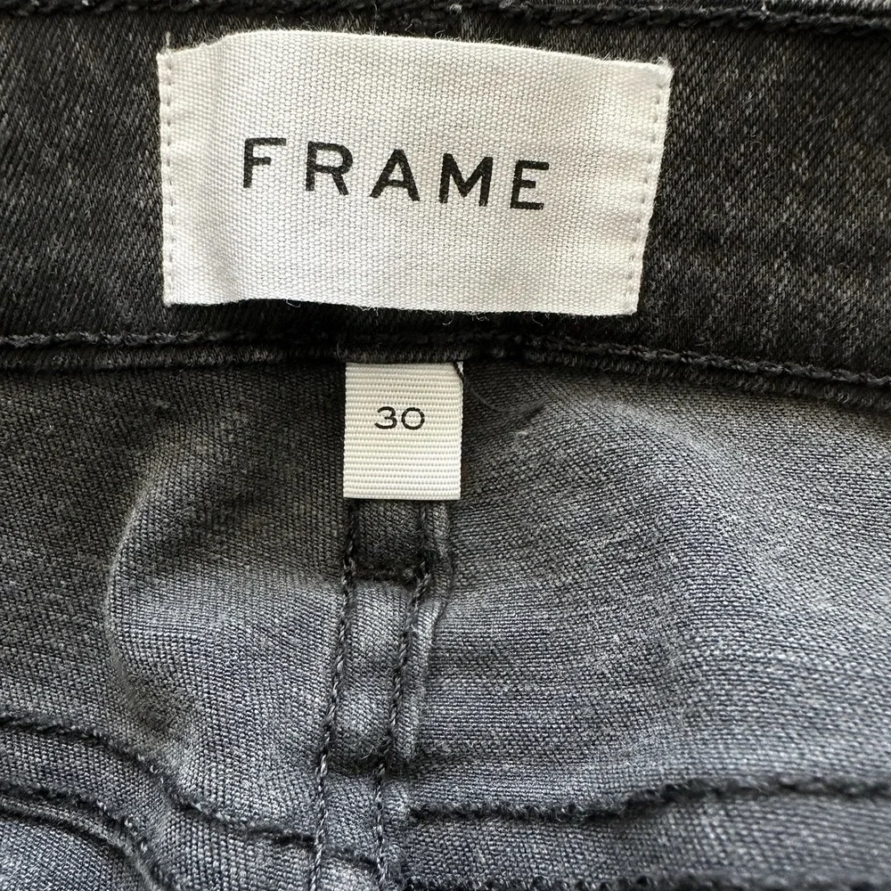 Frame Le Skinny De Jeanne Gray and Black Snake Skin Skinny Denim Jeans Size‎ 30